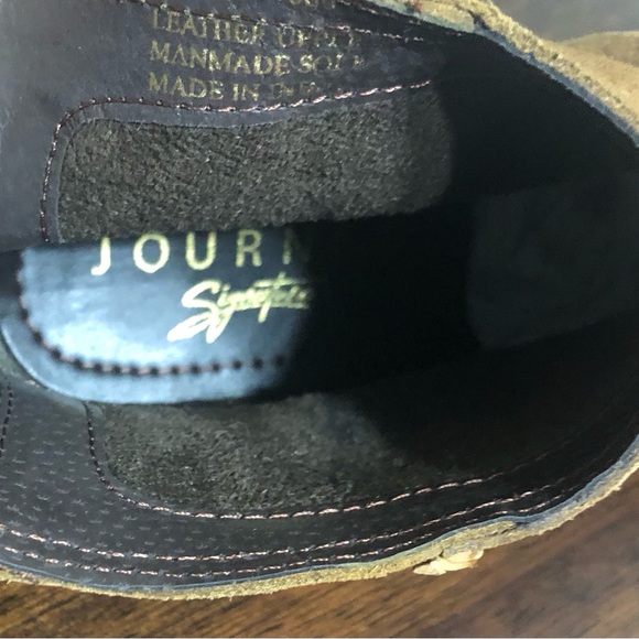 Journee Signature Women’s ankle boots Leather Suede back Zip up brown. Size 7 - Picture 7 of 8